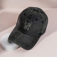 Hip Hop Skull Baseball Cap Vintage Print Women's Cotton Sports Hat Man Unisex
