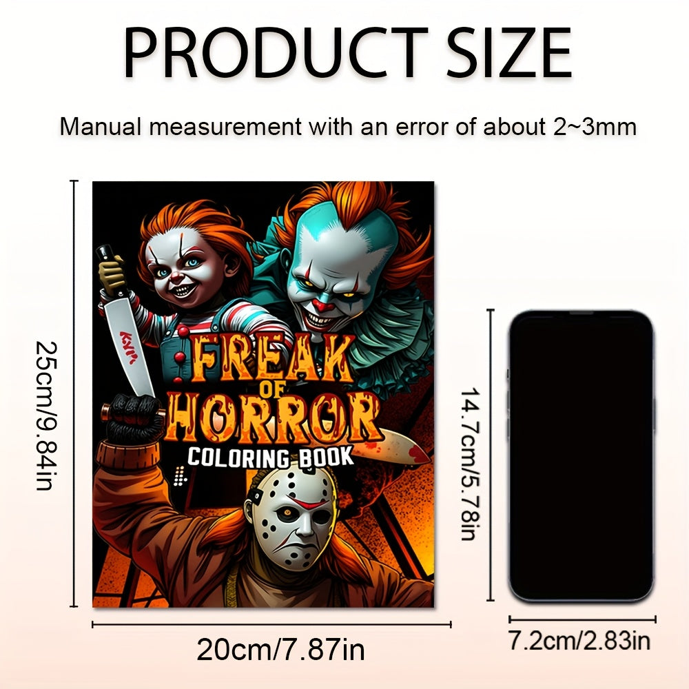 Horror Coloring Book 24 Pages Adult Drawing Boo