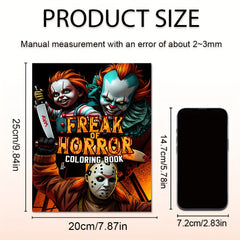 Horror Coloring Book 24 Pages Adult Drawing Boo