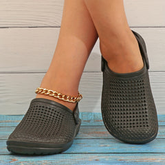 Women's Casual Garden Clogs Hollow Out Closed Toe Slip On Shoes