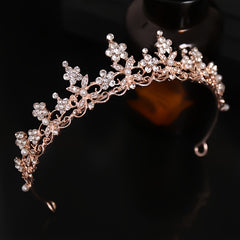 Vintage Golden Bride Queen Crown Princess Headwear Rhinestone Headband