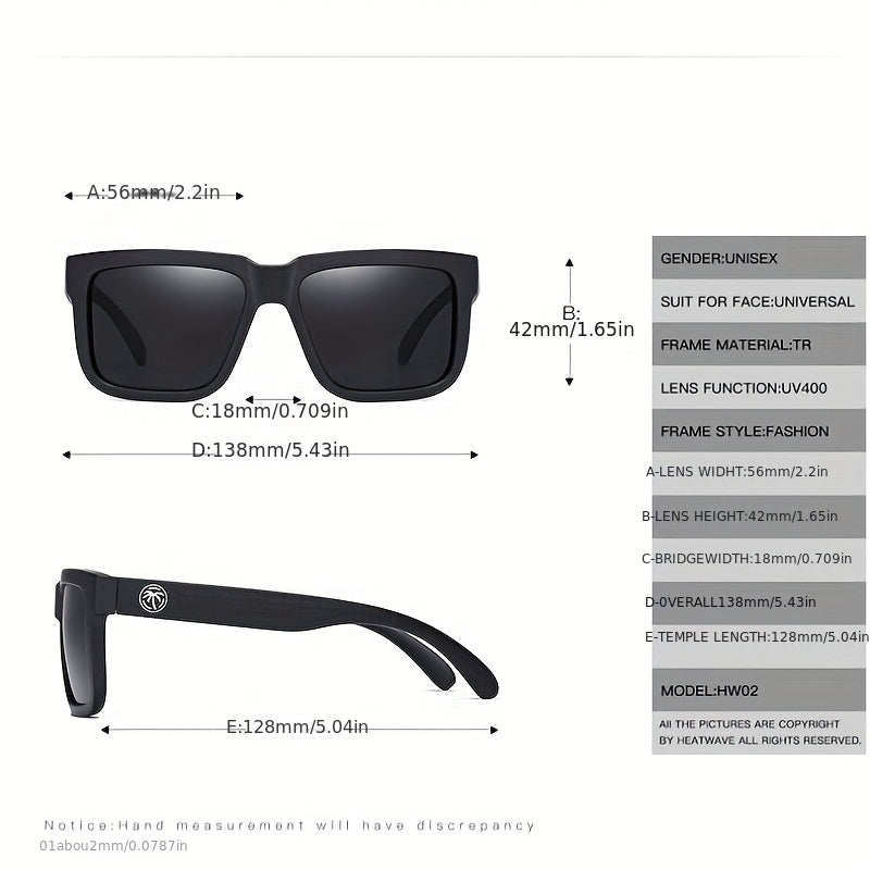 Square Frame Polarized Sunglasses Men's UV Protection Holiday Outdoor Beach