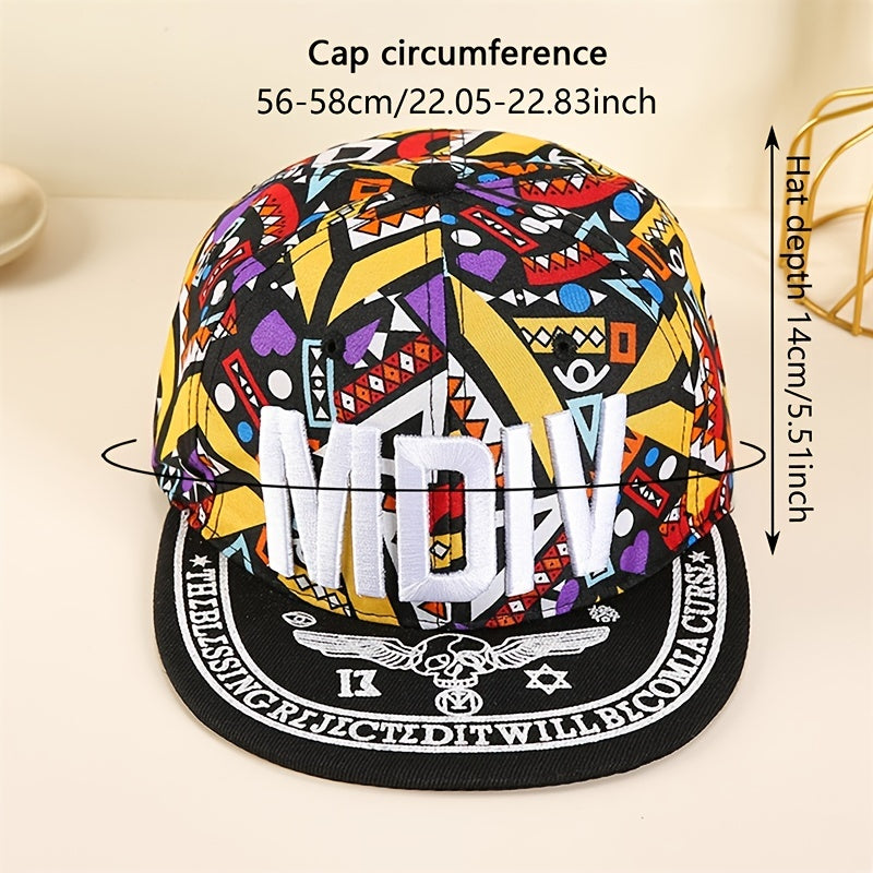 Hip Hop Print Embroidered Snapback Hat Baseball Cap