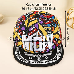 Hip Hop Print Embroidered Snapback Hat Baseball Cap