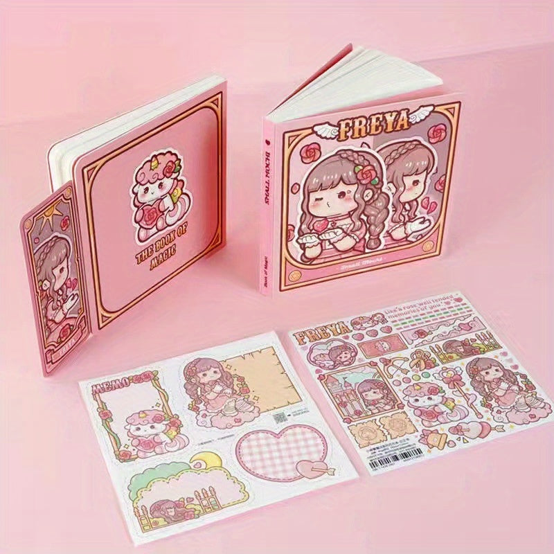 Magical Girl Diary Set Handwritten Notebooks w/ Bookmarks Stickers 160 Pages