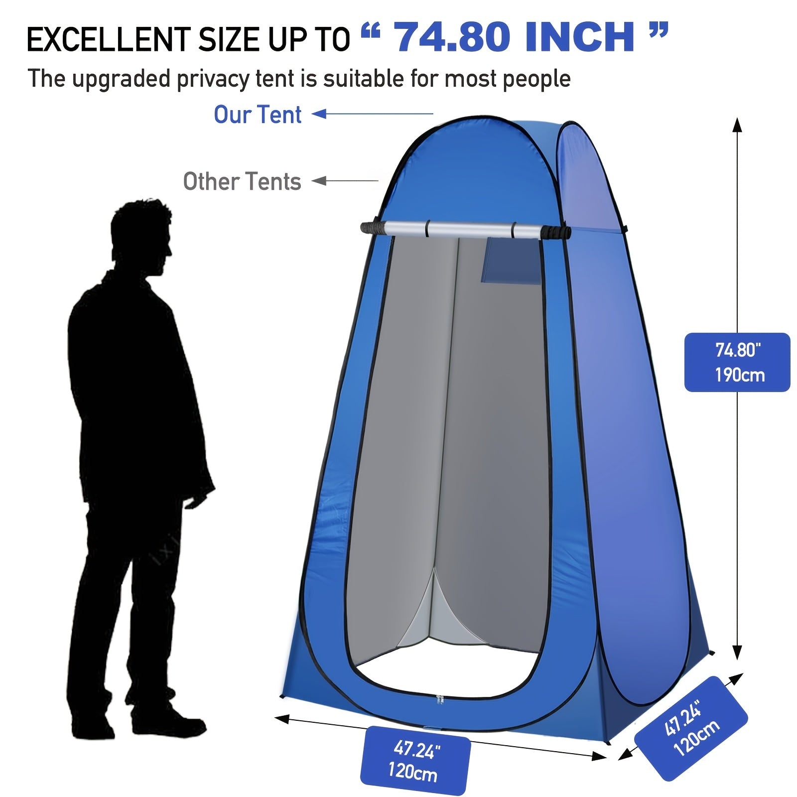 Portable Privacy Shower Tent Camping Toilet Changing Room with Window