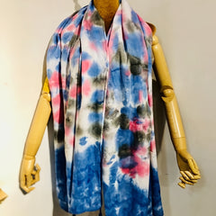 Long Scarf Purple Yellow Cotton Tie Dye Shawl Warm Wrap Windproof