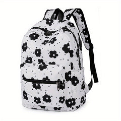 Cartoon Print Backpack Zipper Rucksack School Bag