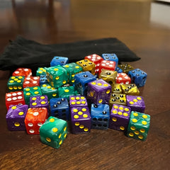 50pcs 16mm Pearl Pattern Square Corner Dice for Game & Collection