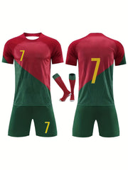 Youth Soccer Jersey No 7 T Shirt Set