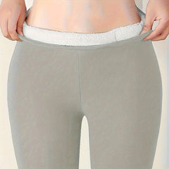 Plush Lined Opaque High Waist Thermal Leggings Women's Stockings