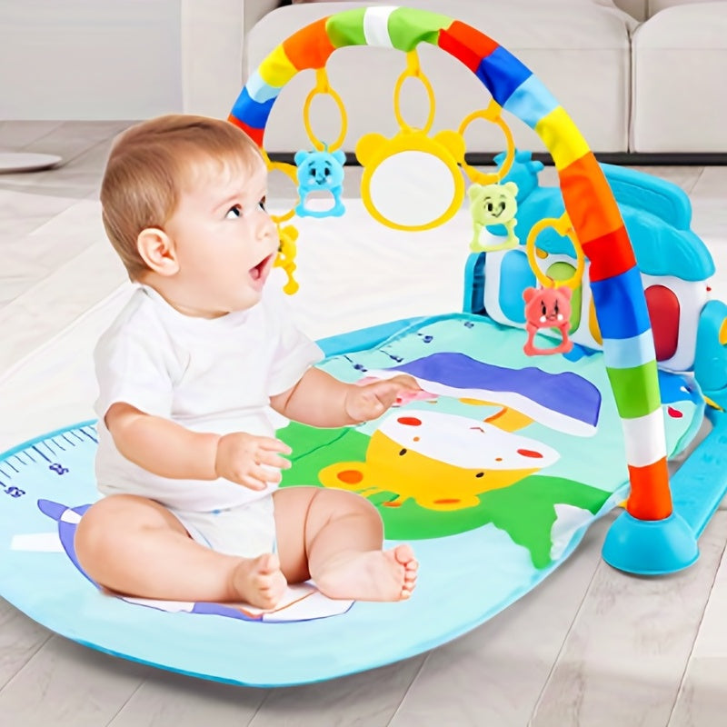 2-in-1 Baby Fitness Rack & Piano Play Mat - Educational Crawling Mat