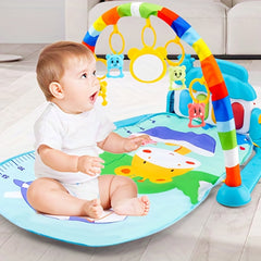 2-in-1 Baby Fitness Rack & Piano Play Mat - Educational Crawling Mat
