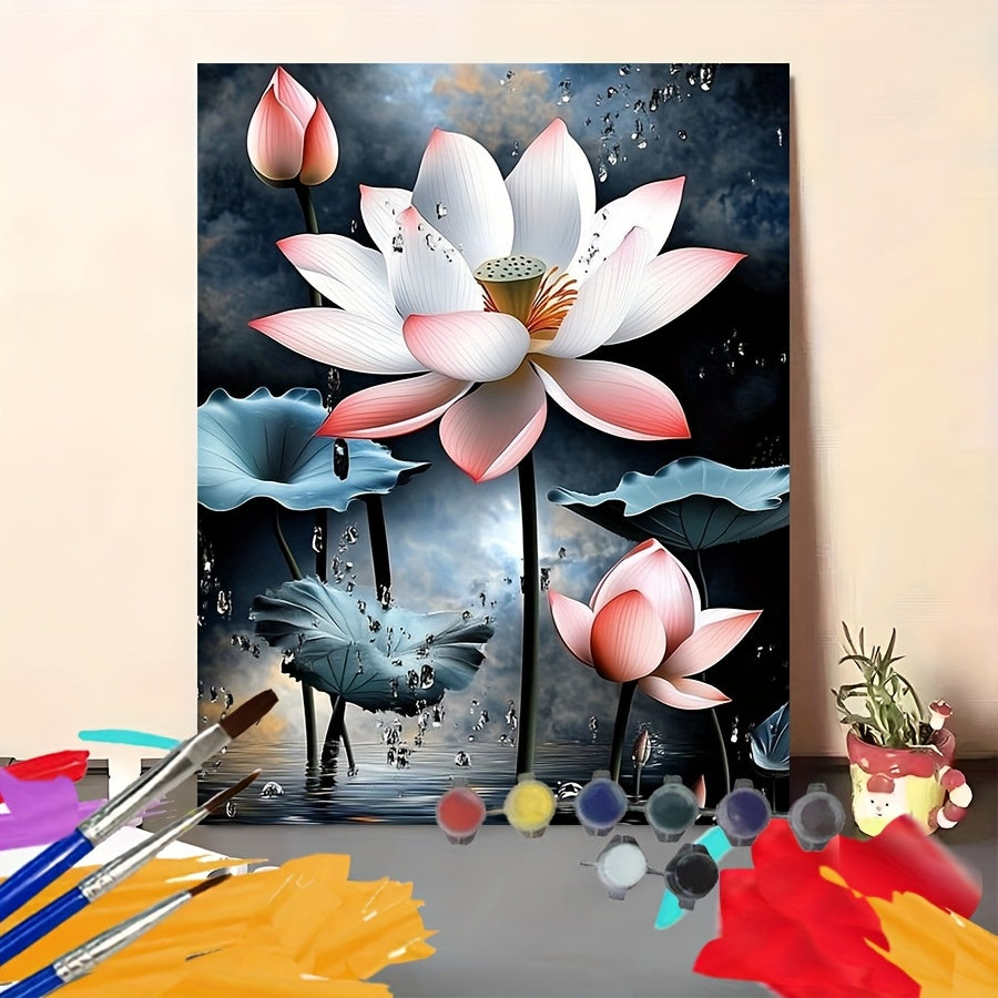 DIY Paint by Numbers Kit for Adults - Lotus Flower
