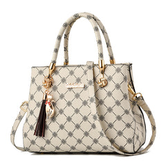 Geometric Top Handle Bag Zipper Shoulder Bag