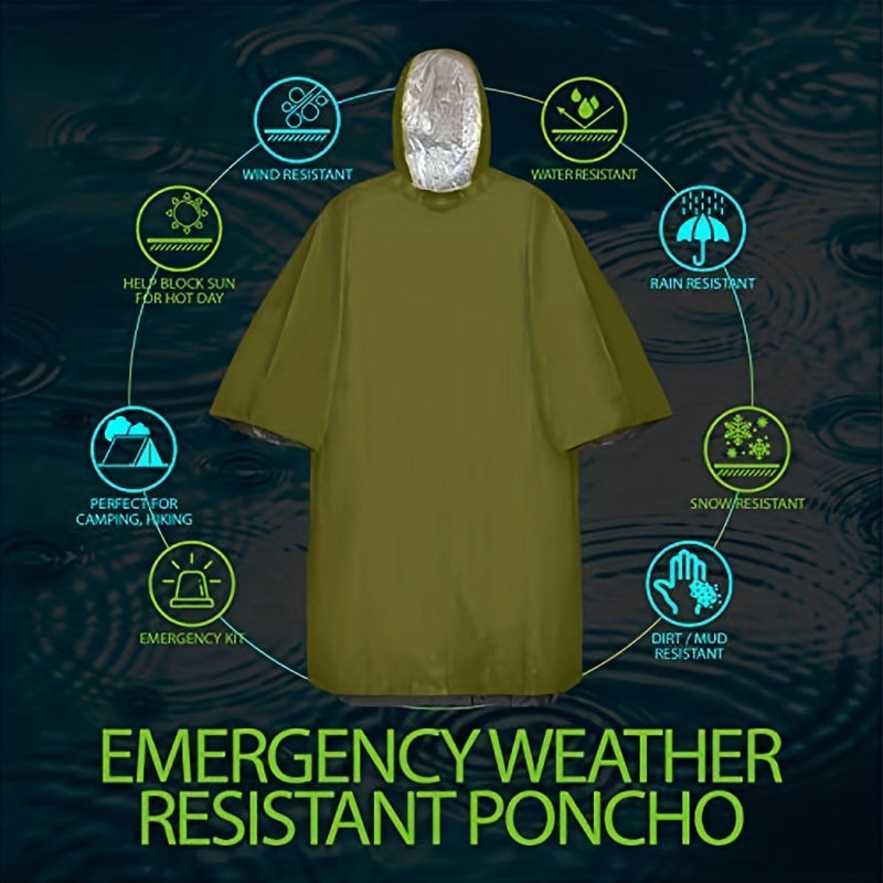 Portable Folding First Aid Raincoat Waterproof Windproof