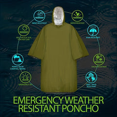 Portable Folding First Aid Raincoat Waterproof Windproof