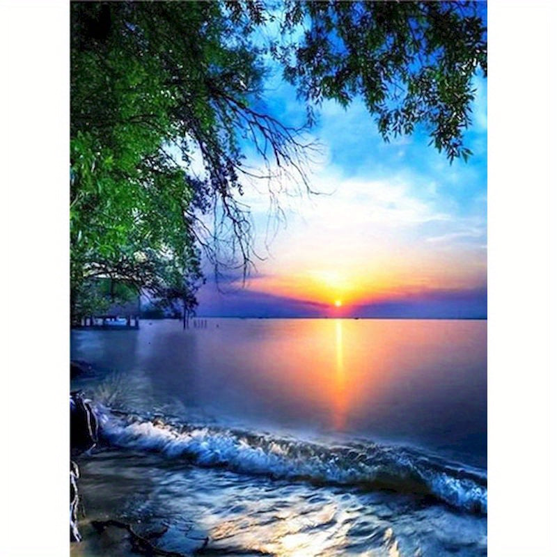 Acrylic Paint By Number Landscape On Canvas Art Kit