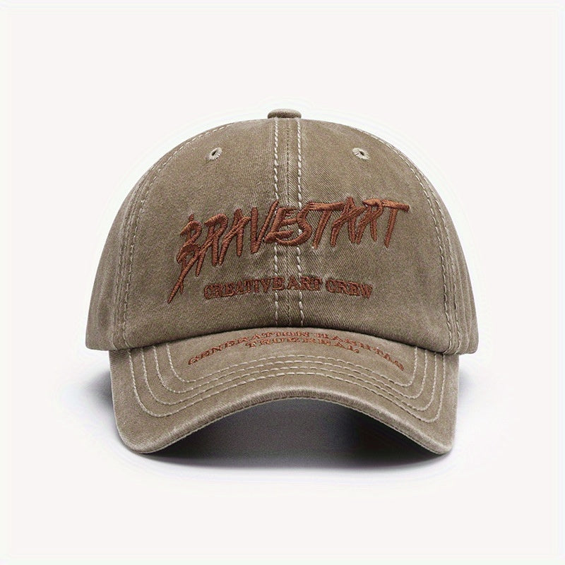 Outdoor Curved Brim Letter Embroidery Men's Peaked Cap Baseball Cap