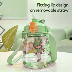 NRMEI Large Water Bottle with Straw for Outdoor Activities