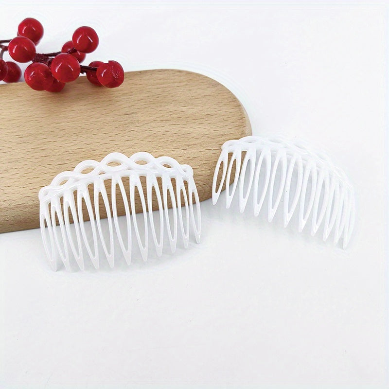 2pcs Solid Hair Comb Vintage Hair Pin Hair Bun Maker Non Slip Styling Tool