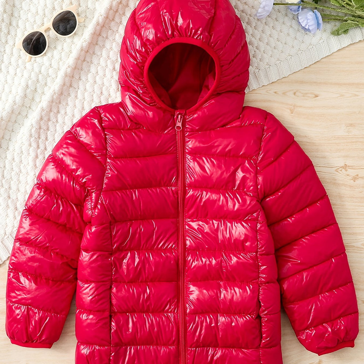 Boys Winter Hooded Coat Cotton Padded Light Warm Jacket