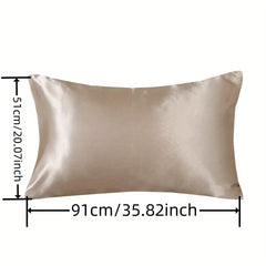 2 Pcs Solid Satin Pillowcases Envelope Closure All Seasons