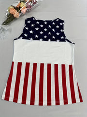 Plus Size Independence Tank Top Womens Plus Flag Print Criss Cross V Neck
