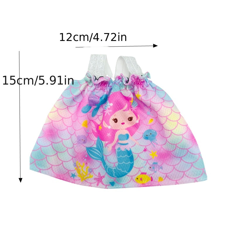 Mermaid Pattern Dress Doll Pajamas Clothes for 25-30cm Dolls