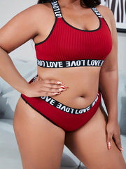  Sports Lingerie Set Criss Cross Bra & Panty Two Piece Set