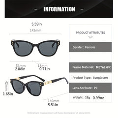 Cat Eye Sunglasses Rivet Decor Gradient Anti Glare UV400