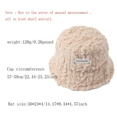 Winter Hairy Bucket Hat for Women - Outdoor Casual Style