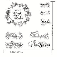 Fall Thanksgiving Pumpkin Leaf Clear Stamps for DIY Crafts