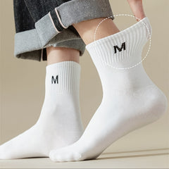 10 Pairs Letter Print Socks Breathable Women's Stockings