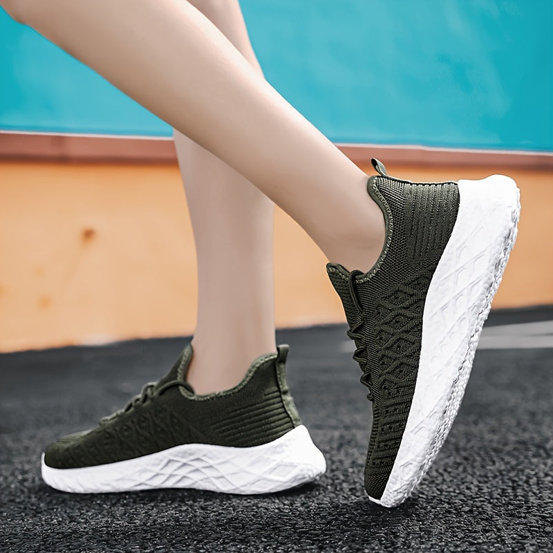 Soft Thick Sole Shock Absorption Running Shoes Mesh Breathable Lightweight