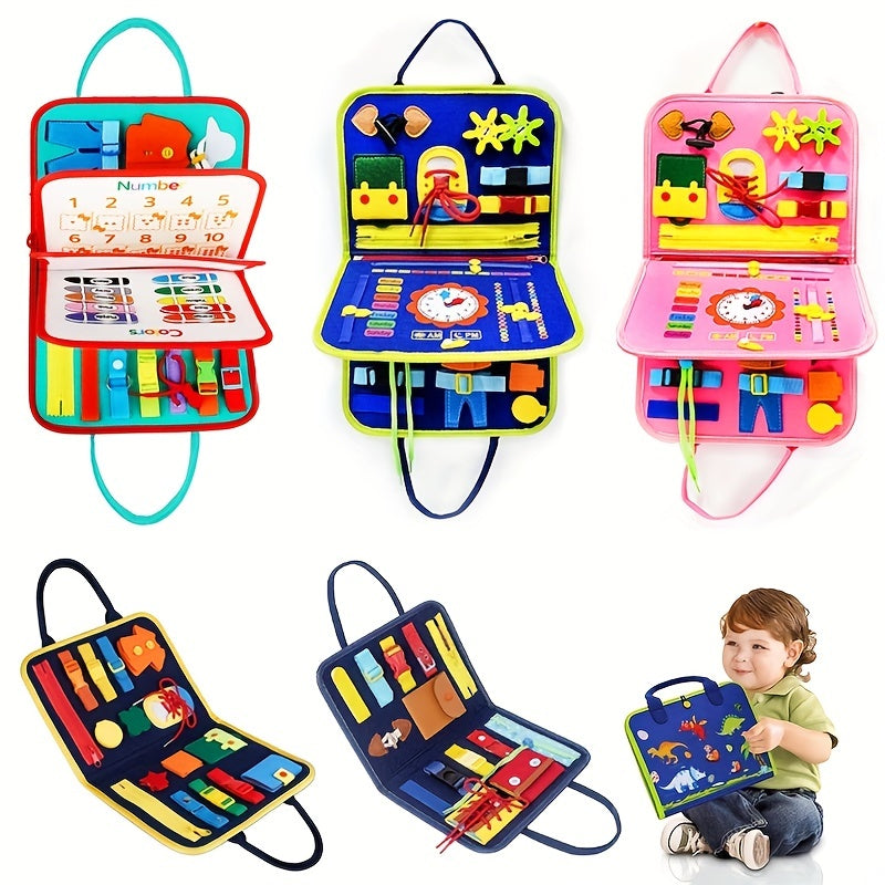 Montessori Busy Board Sensory Toy for Toddlers & Preschoolers
