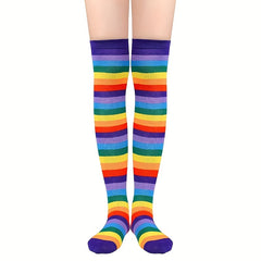 Colorful Striped Over The Knee Socks Women's Stockings