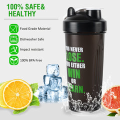 600ml Leak Proof Protein Shaker Bottle for Smoothies and Fitness