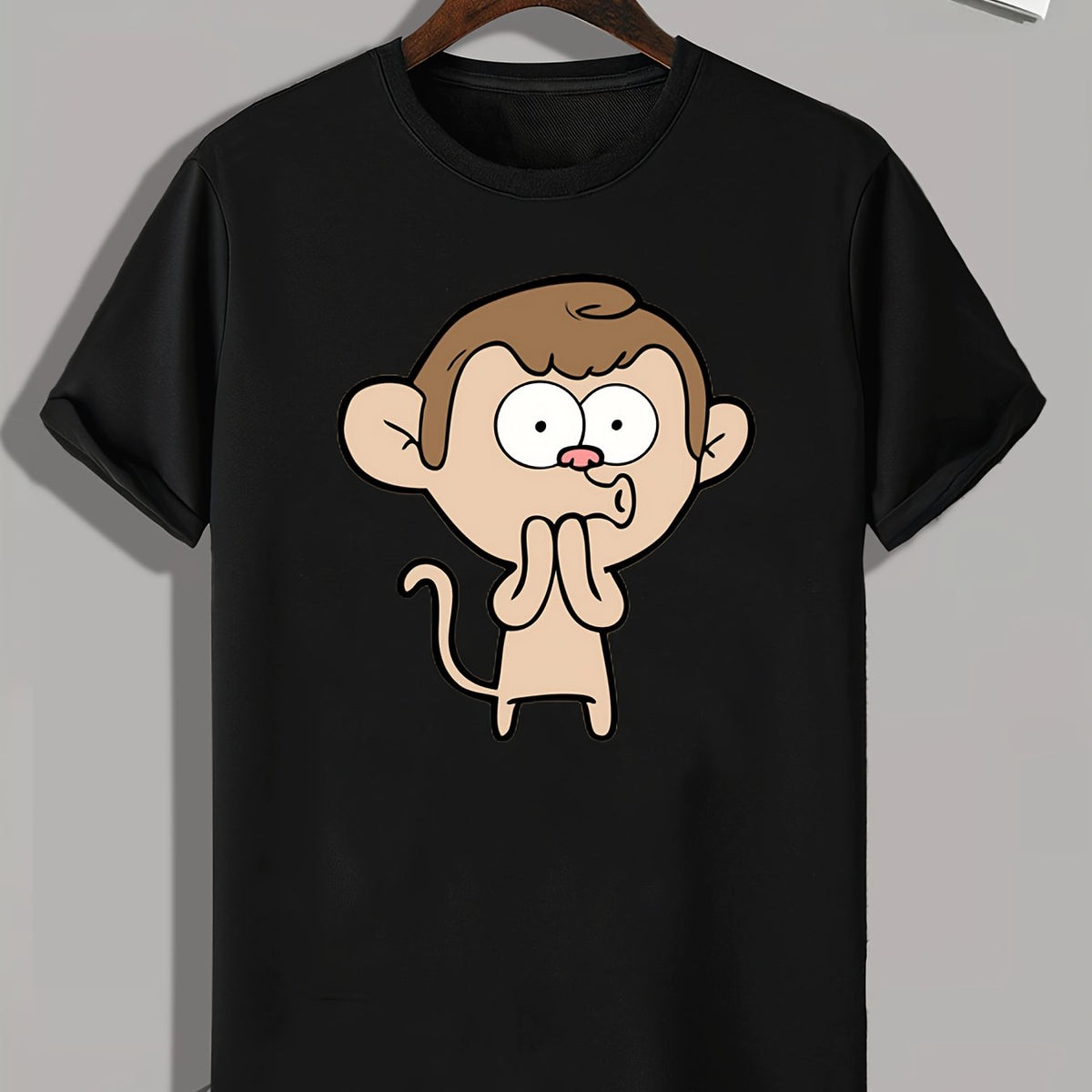 Cartoon Print Men's Graphic T-shirt for Summer