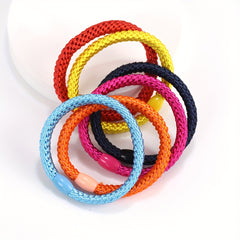30pcs Colorful Elastic Hair Tie Ponytail Holder Accessories for Thick Curly Hair