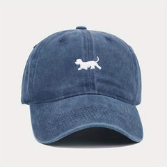 Puppy Embroidery Baseball Cap Cartoon Dog Washed Distressed Dad Hats