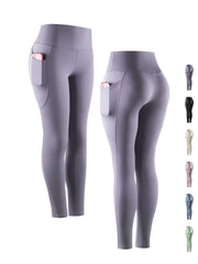 Light Purple High Waist Yoga Pants Slimming Leggings Women's Activewear