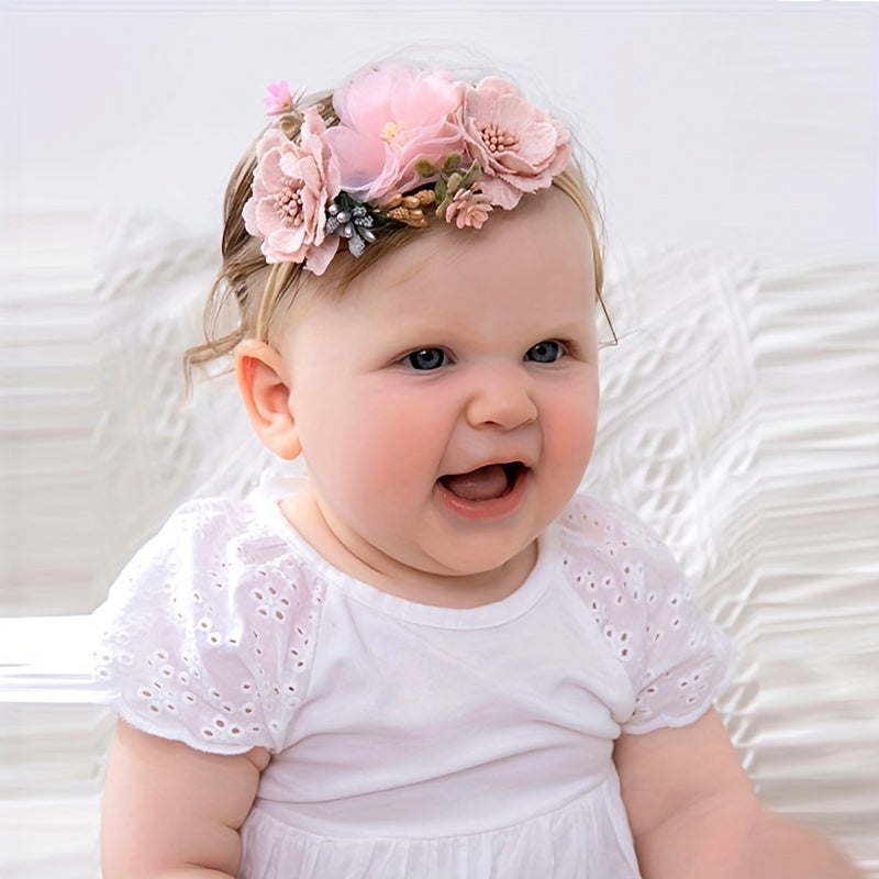 Soft Flowers Elastic Hairbands Headband Hair Accessories For Girls Baby Kids