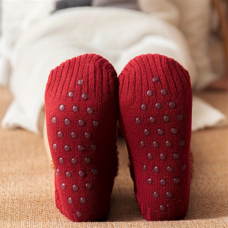 Plush Lined Socks Soft & Warm Low Cut Floor Socks Women's