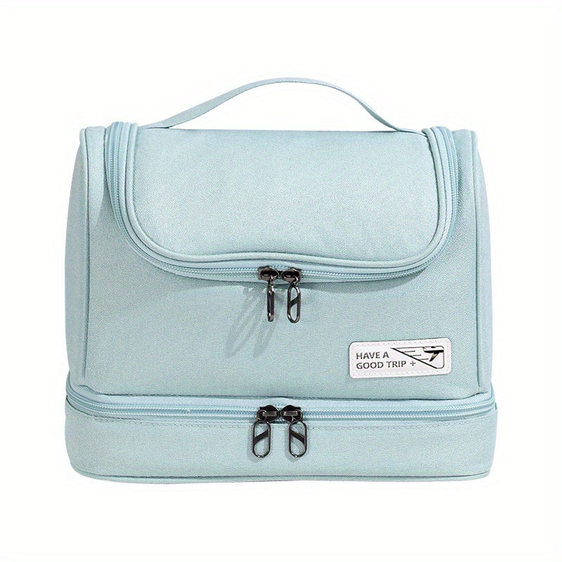 Large Capacity Cosmetic Bag Double Layer Toiletry Organizer