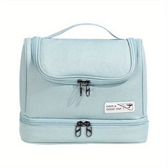 Large Capacity Cosmetic Bag Double Layer Toiletry Organizer