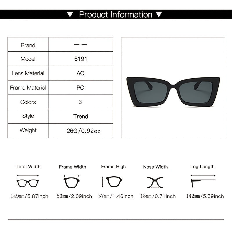 Rectangular Butterfly Vintage Sunglasses Women's Driving Climbing Eyeglasses