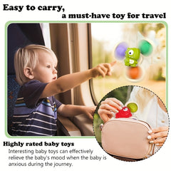ROYLANZ 3pcs Dino Suction Cup Spinner Toys Set for Kids