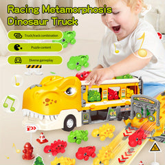Kids Dinosaur Sliding Toy Car Set with Catapult Deformation Car
