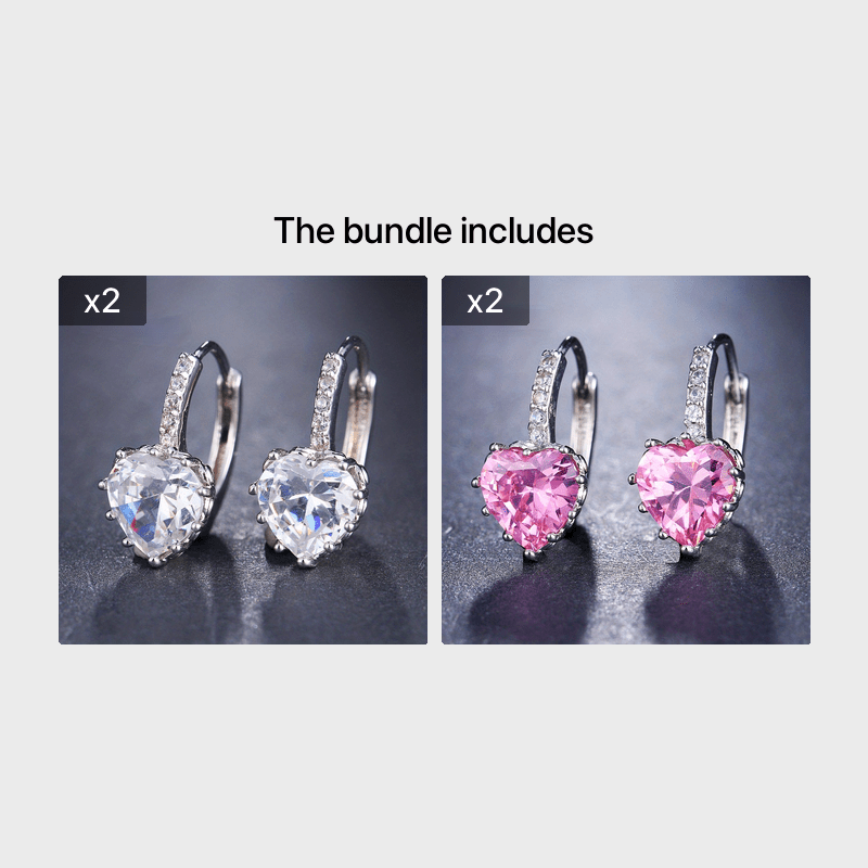 EMMAYA Golden Double Head Earrings CZ Rhinestone Jewelry